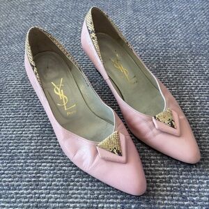 Yves Saint Laurent YSL Paris Vintage Pink Leather Pump Shoes 2" Heel | Sz 35 (5)